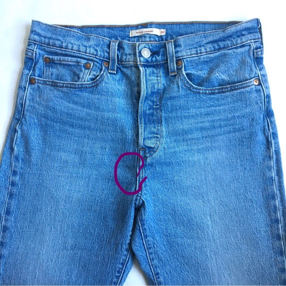 Levi’s Wedgie Straight Ankle Crop High Rise Light Wash Blue Denim Jeans Size 30 - Picture 4 of 17